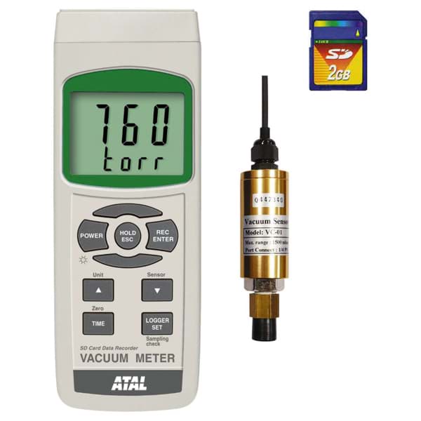 SD-VCx9210 Portable vacuum meter, datalogger met SDkaart